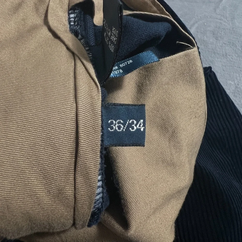 Polo Ralph Laure Preston Corduroy Pants Mens 36x34 Navy Blue Straight Chino